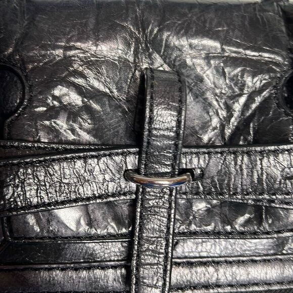 Leonello Borghi Distressed Leather Bag Tote Handles - Picture 5 of 15